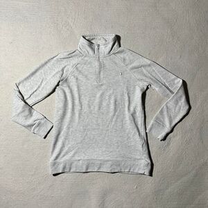 Champion Women's Small Cream/Grey Quarter Zip Athletic Sweatshirt